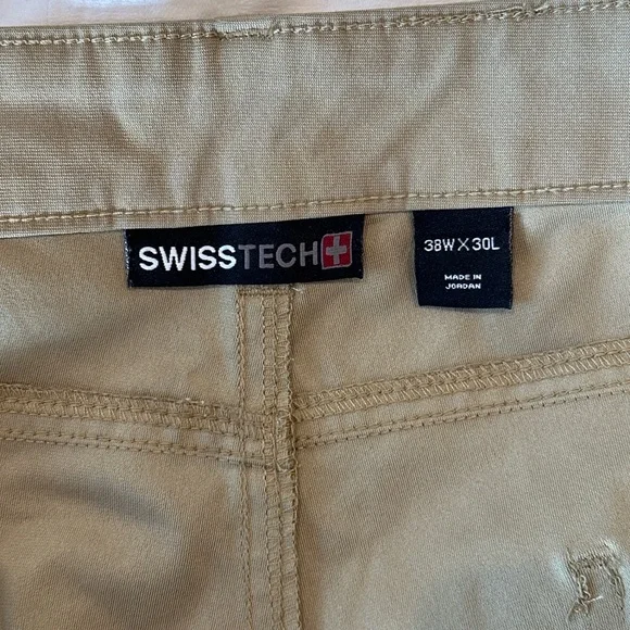 SwissTech Performance Stretch Pants Khaki Olive Size 38x30 - Picture 6 of 6